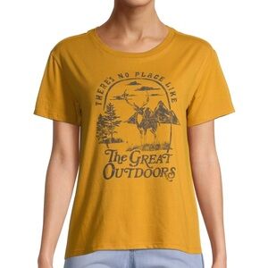🌟3/$15 The Great Outdoors Mustard Graphic Tee